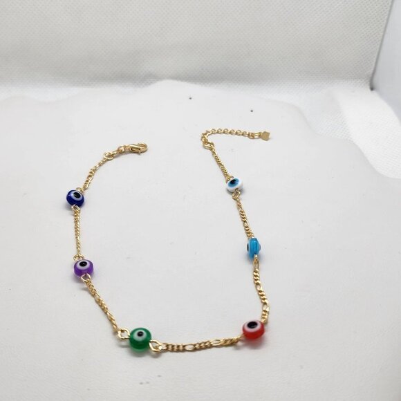 Jewelry - Brand New Brazilian 18k Multi Color Evil Eye Anklet